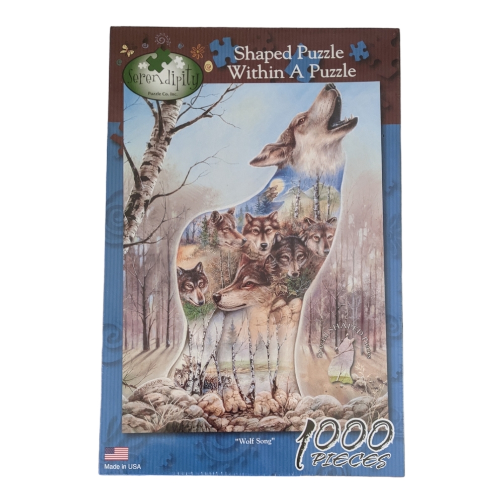 Serendipity Wolf Song Shaped Puzzle Within A Puzzle 1000 Piece Sealed